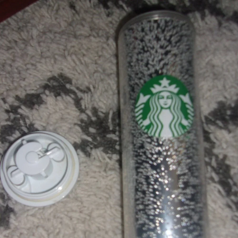 Starbucks Holiday Silver Bubbly Tumbler-bubble Platinum Used